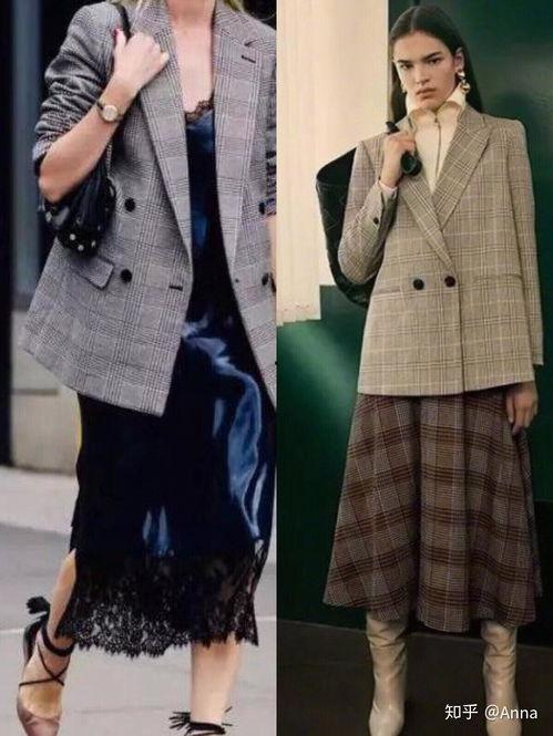 女明星穿格子西服,女明星格子西服演绎职场新风尚